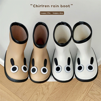Dječje čizme za kišu, PVC gornji dio, karikatura uzorak, niski potpetica 1–3 cm, kratka visina čizma, za dob 4–12 godina