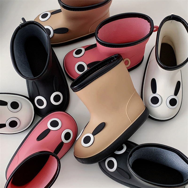 Dječje čizme za kišu, PVC gornji dio, karikatura uzorak, niski potpetica 1–3 cm, kratka visina čizma, za dob 4–12 godina