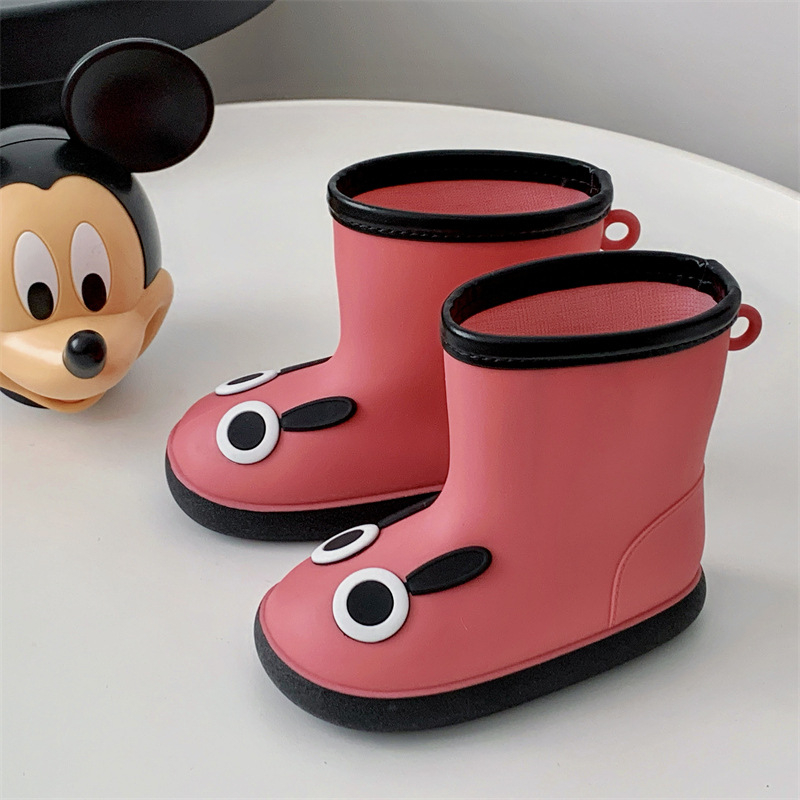 Dječje čizme za kišu, PVC gornji dio, karikatura uzorak, niski potpetica 1–3 cm, kratka visina čizma, za dob 4–12 godina