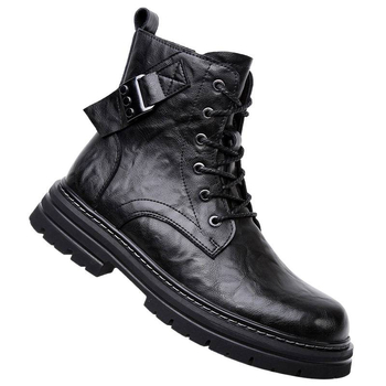 Dragonfly márkájú férfi bőrbakancsok brit stílusú Martin típusú, alacsony cső, felsőrész első réteg marhabőrből, belső rész és talpbetét sertésbőrből, vulkanizált gumi talp, magasságot növelő funkció