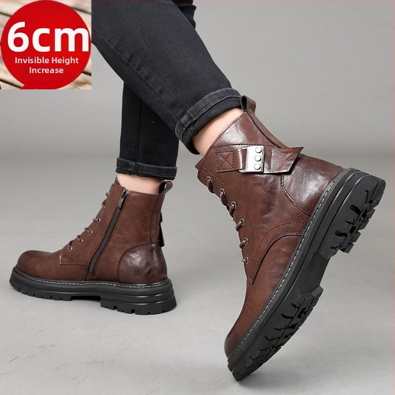 Dragonfly márkájú férfi bőrbakancsok brit stílusú Martin típusú, alacsony cső, felsőrész első réteg marhabőrből, belső rész és talpbetét sertésbőrből, vulkanizált gumi talp, magasságot növelő funkció