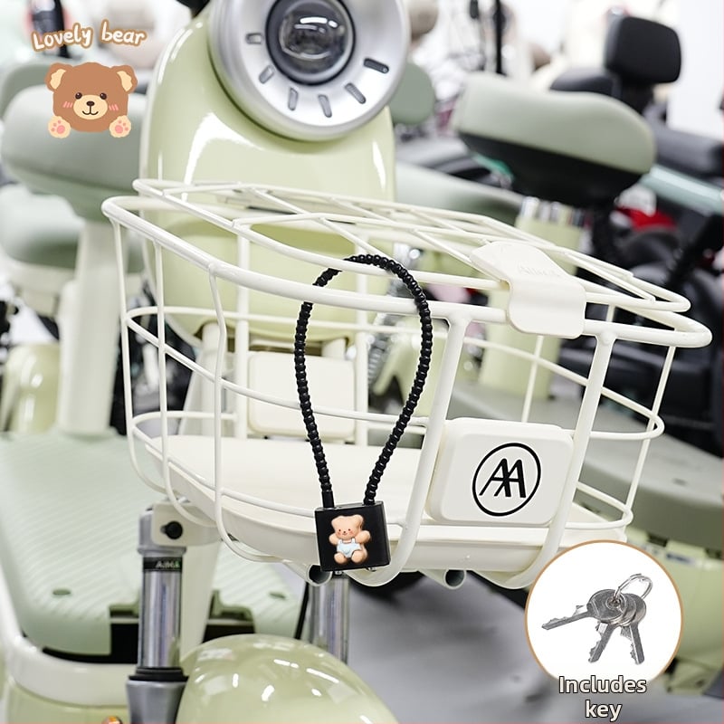 Elektromos kerékpár első kosárzár sisakzárral — lopás elleni, Kepu, uniszex