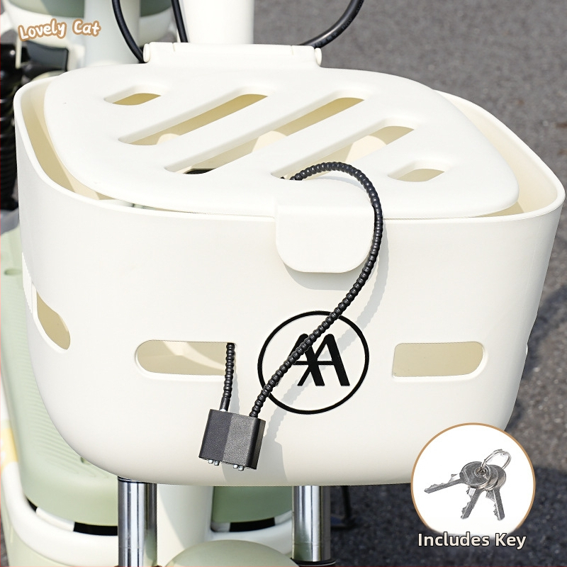 Elektromos kerékpár első kosárzár sisakzárral — lopás elleni, Kepu, uniszex