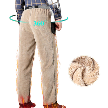 Corduroy панталони за мъже с флис подплата, висока талия, свободна кройка, връзка за стягане