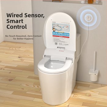 SOSO automatická výmena veka toalety, model SOU-1201, materiál PP doska, diaľkové ovládanie, nastaviteľná vzdialenosť otvorov 120–200 mm, vyhrievanie sedadla