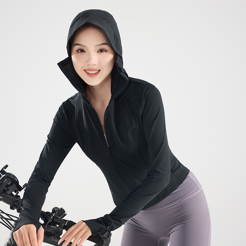 Ženská vetrovka s UPF50+ pre vonkajšie aktivity, rýchloschnúca, priedušná, s kapucňou, nylon