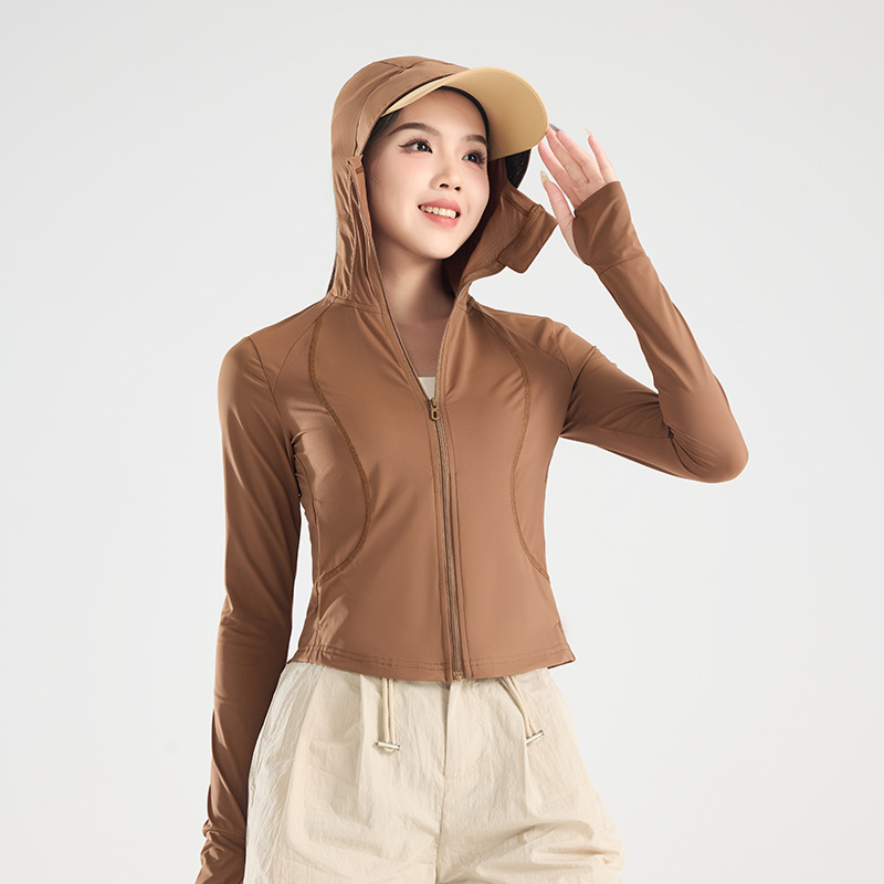 Ženská vetrovka s UPF50+ pre vonkajšie aktivity, rýchloschnúca, priedušná, s kapucňou, nylon