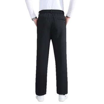Мъжки ежедневни панталони с свободен прав крак, висока талия, копчета за закопчаване, памучно-полиестерна смес, пролетно-есенни