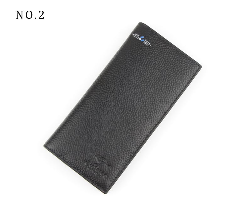 Férfi hosszú bőrtárca, bi-fold, felsőréteg marhabőr, poliészter-pamut bélés