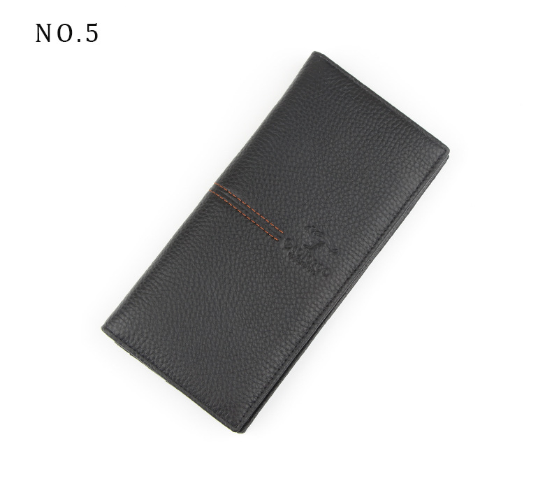 Férfi hosszú bőrtárca, bi-fold, felsőréteg marhabőr, poliészter-pamut bélés