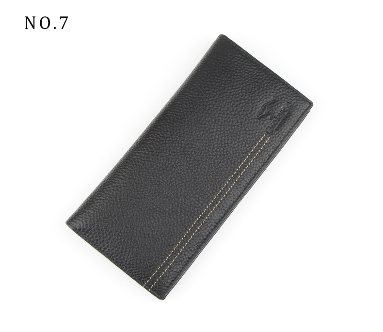 Férfi hosszú bőrtárca, bi-fold, felsőréteg marhabőr, poliészter-pamut bélés