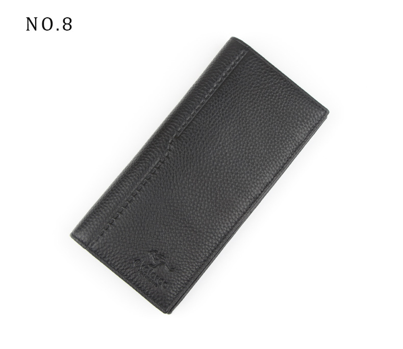 Férfi hosszú bőrtárca, bi-fold, felsőréteg marhabőr, poliészter-pamut bélés