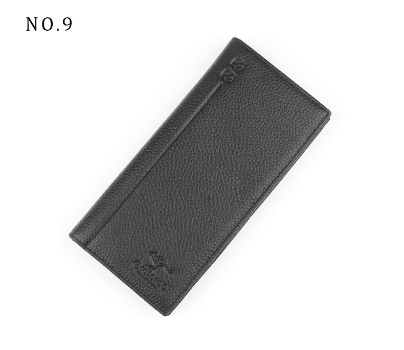 Férfi hosszú bőrtárca, bi-fold, felsőréteg marhabőr, poliészter-pamut bélés