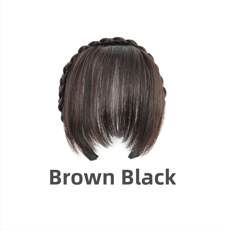 Перука с челка и плитка рибена кост, обод за глава, от високотемпературна жица, за дами, не подлежи на боядисване с горещи методи