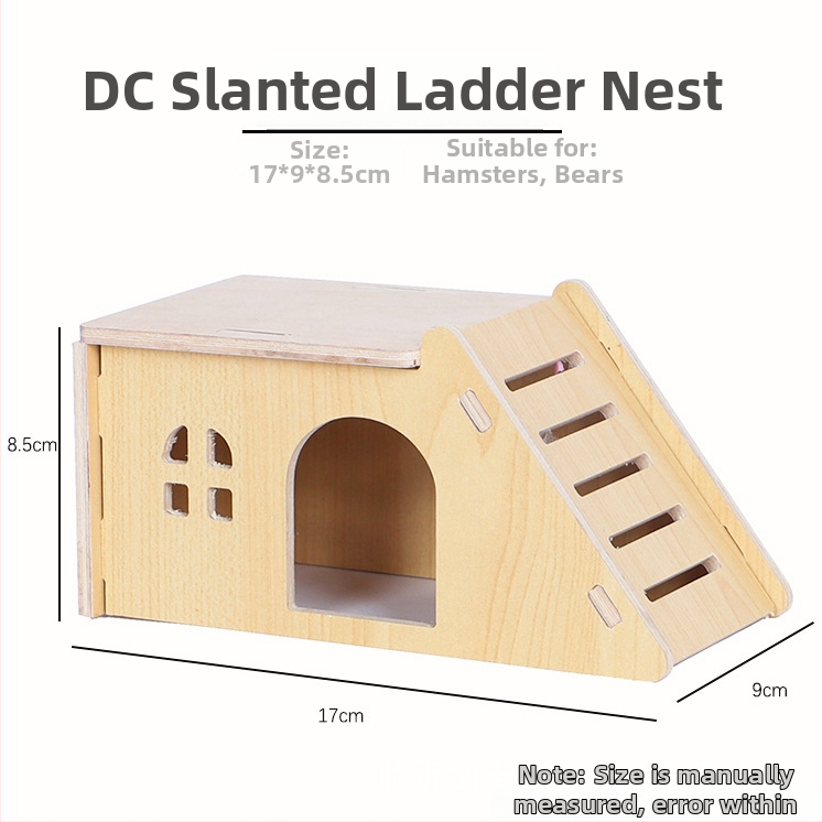 Plus Card Drevený domček pre škrečky s platformou a lezeckým rebríkom