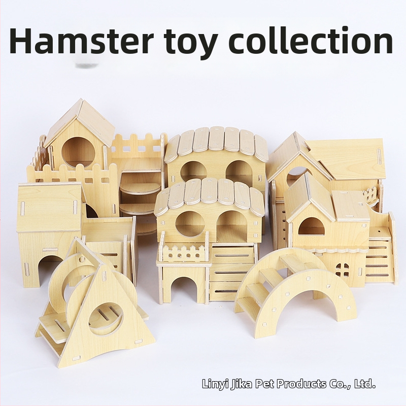 Plus Card Drevený domček pre škrečky s platformou a lezeckým rebríkom