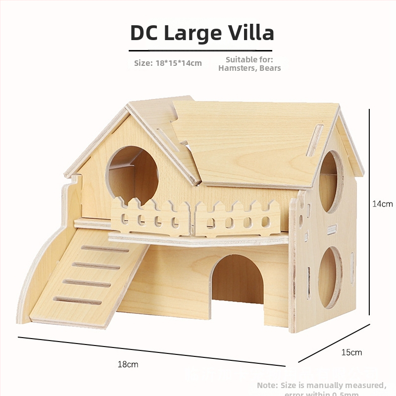 Plus Card Drevený domček pre škrečky s platformou a lezeckým rebríkom