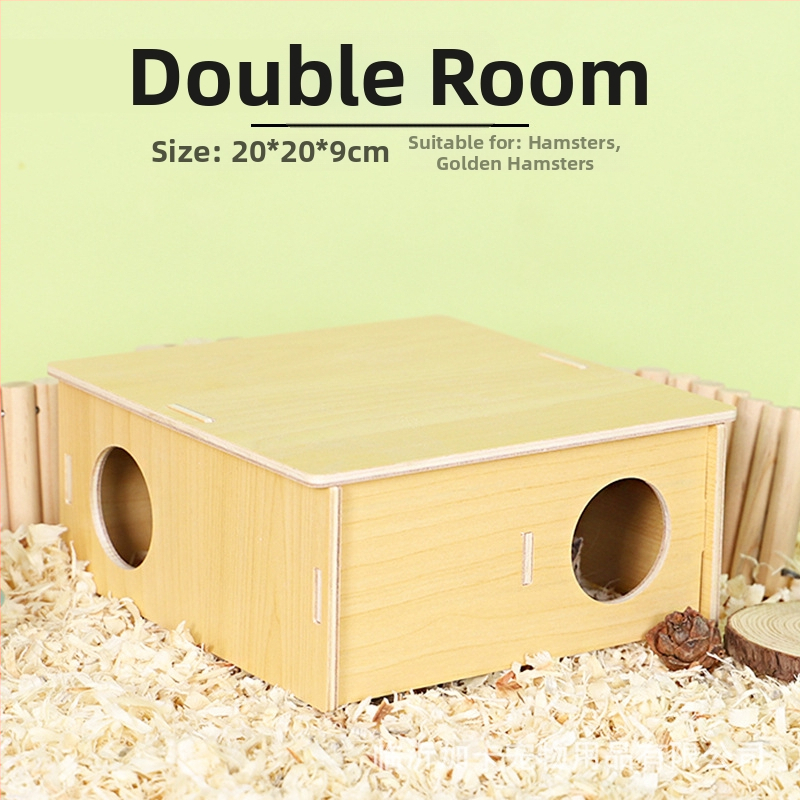 Plus Card Drevený domček pre škrečky s platformou a lezeckým rebríkom