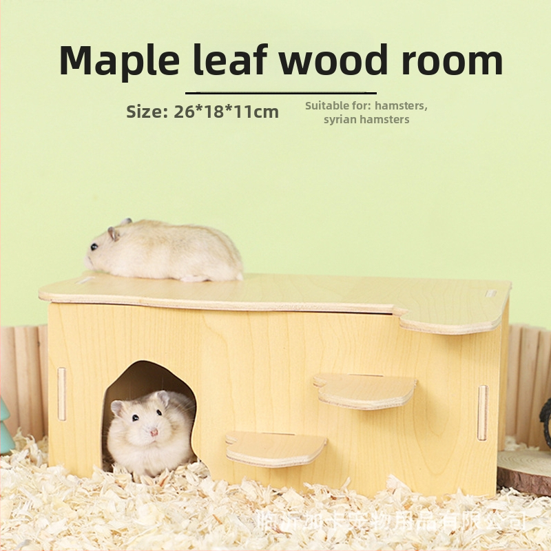 Plus Card Drevený domček pre škrečky s platformou a lezeckým rebríkom