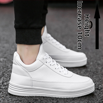 Ανδρικοί loafers με εσωτερική αύξηση ύψους, επάνω μέρος από δέρμα αγελάδας, δικτυωμένη επένδυση, PU πάτος, κορδές