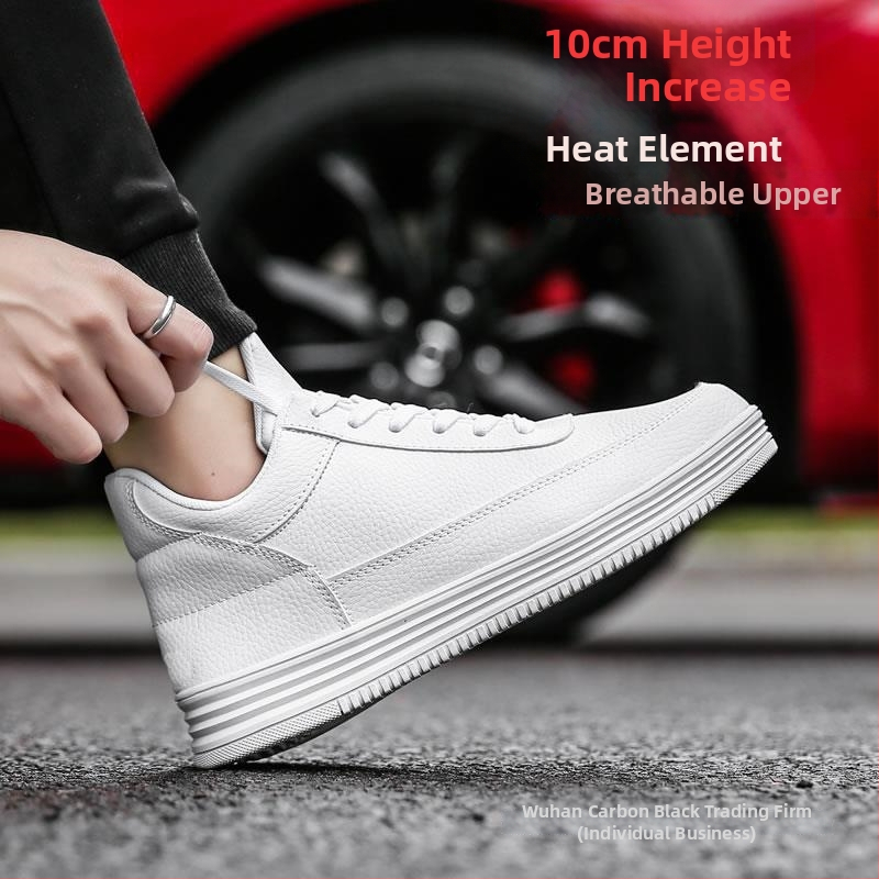 Ανδρικοί loafers με εσωτερική αύξηση ύψους, επάνω μέρος από δέρμα αγελάδας, δικτυωμένη επένδυση, PU πάτος, κορδές