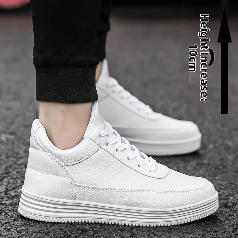 Ανδρικοί loafers με εσωτερική αύξηση ύψους, επάνω μέρος από δέρμα αγελάδας, δικτυωμένη επένδυση, PU πάτος, κορδές