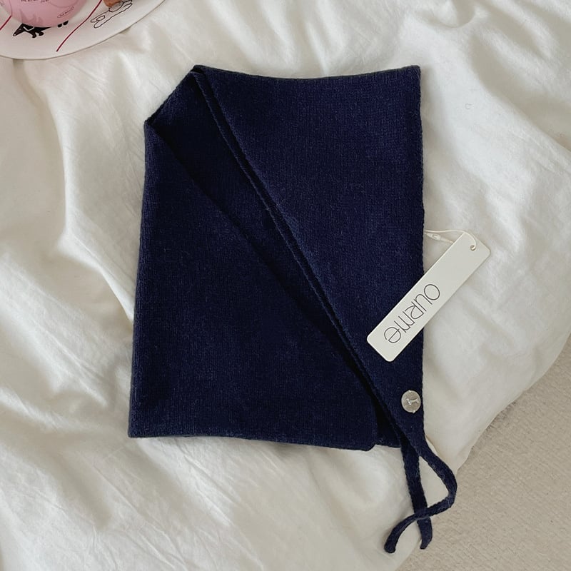 Вълнен триъгълен плетен шал – Топлина, Warp плетене, Есен, Оригинален дизайн, Средна дължина