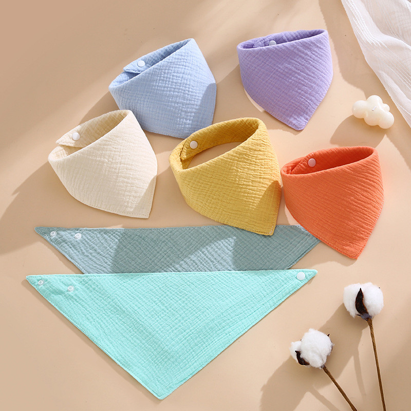 Babero triunghiular din tifon de bumbac 100%, patru straturi, Clasa A, impermeabil, pentru copii 0–6 ani