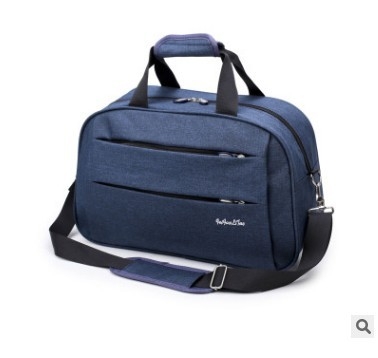 Cestovná taška z Oxfordu, objem 36–55 L, otváranie na zips, teleskopická rukoväť, jedna ramenná popruh, vnútorné vrecká pre notebook a fotoaparát