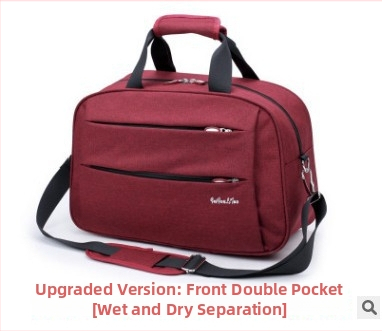 Cestovná taška z Oxfordu, objem 36–55 L, otváranie na zips, teleskopická rukoväť, jedna ramenná popruh, vnútorné vrecká pre notebook a fotoaparát