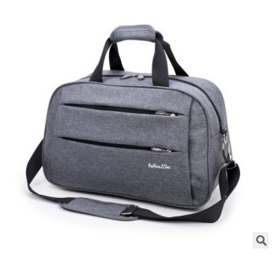 Cestovná taška z Oxfordu, objem 36–55 L, otváranie na zips, teleskopická rukoväť, jedna ramenná popruh, vnútorné vrecká pre notebook a fotoaparát