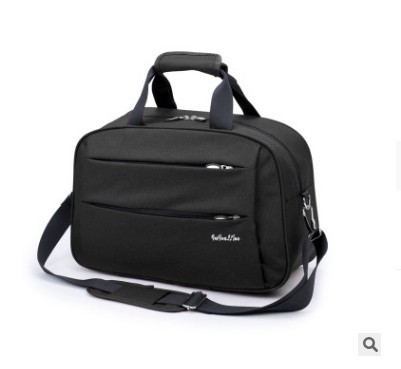 Cestovná taška z Oxfordu, objem 36–55 L, otváranie na zips, teleskopická rukoväť, jedna ramenná popruh, vnútorné vrecká pre notebook a fotoaparát