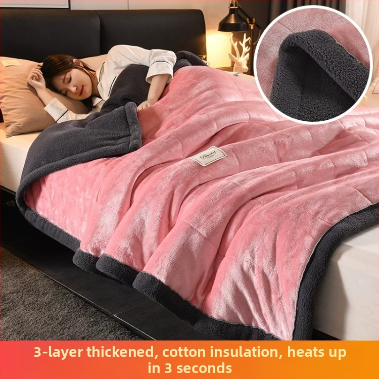 Pătură coral fleece din poliester, unicolor, 300–500 g, pentru toate sezoanele (Poliester • 300–500 g • Unicolor • Pentru toate sezoanele)