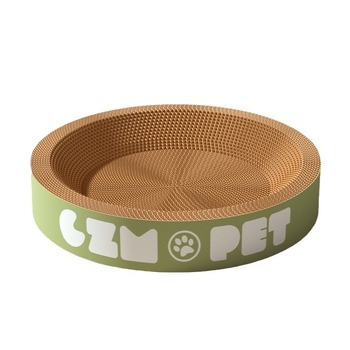 Cuib pentru pisici și suprafață de zgâriere într-un singur pachet; construcție durabilă; coloană verticală din sisal; material: carton celular cu bule; stil drăguț