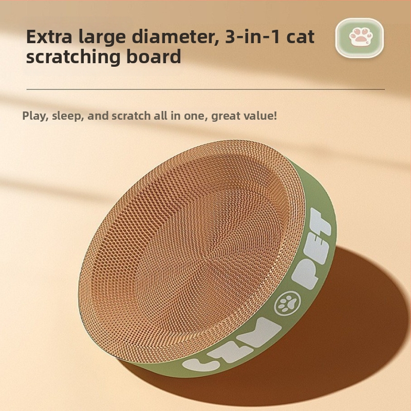 Mačacie hniezdo a škrabadlo v jednom; odolná konštrukcia; vertikálny sisalový stĺpec; materiál: kartón s bunkami; roztomilý štýl