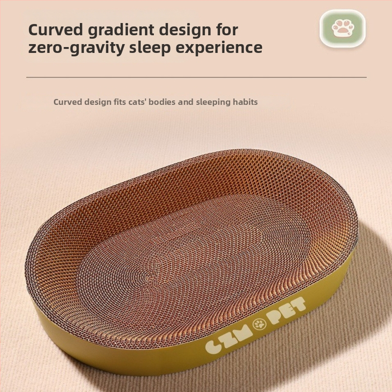 Mačacie hniezdo a škrabadlo v jednom; odolná konštrukcia; vertikálny sisalový stĺpec; materiál: kartón s bunkami; roztomilý štýl