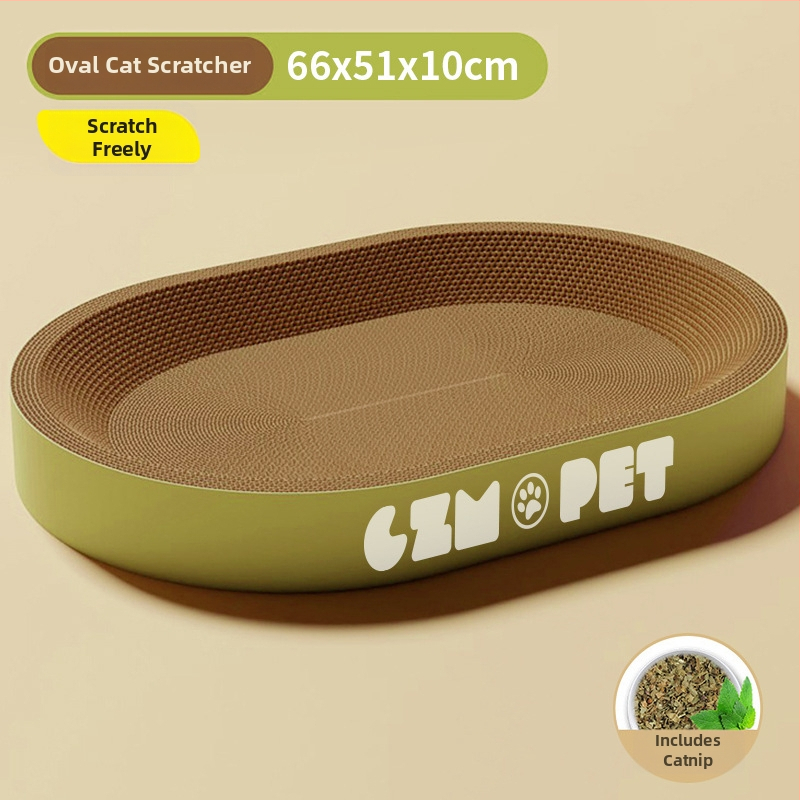 Cuib pentru pisici și suprafață de zgâriere într-un singur pachet; construcție durabilă; coloană verticală din sisal; material: carton celular cu bule; stil drăguț