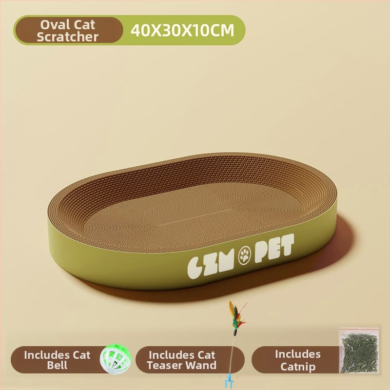 Cuib pentru pisici și suprafață de zgâriere într-un singur pachet; construcție durabilă; coloană verticală din sisal; material: carton celular cu bule; stil drăguț