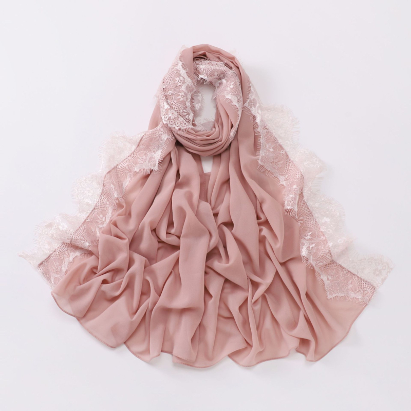 Дълъг шал от шифон с eyelash lace - полиестер, плоска тъкан, защита от слънце и прах, лято, произход Джинха