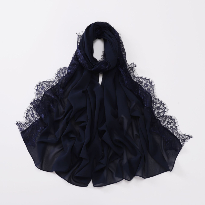 Дълъг шал от шифон с eyelash lace - полиестер, плоска тъкан, защита от слънце и прах, лято, произход Джинха