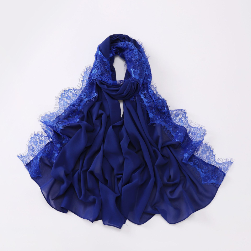 Дълъг шал от шифон с eyelash lace - полиестер, плоска тъкан, защита от слънце и прах, лято, произход Джинха