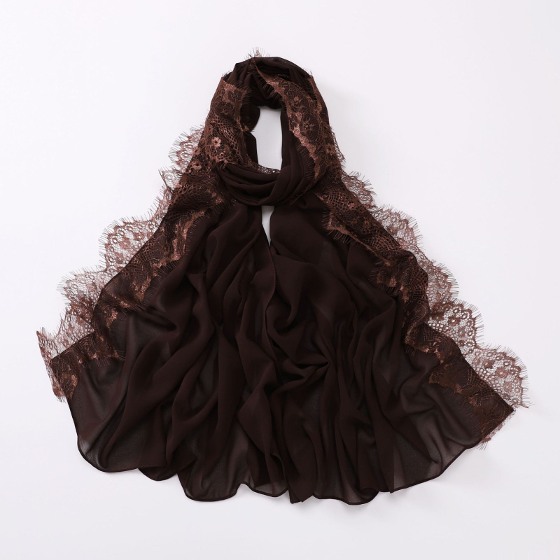 Дълъг шал от шифон с eyelash lace - полиестер, плоска тъкан, защита от слънце и прах, лято, произход Джинха