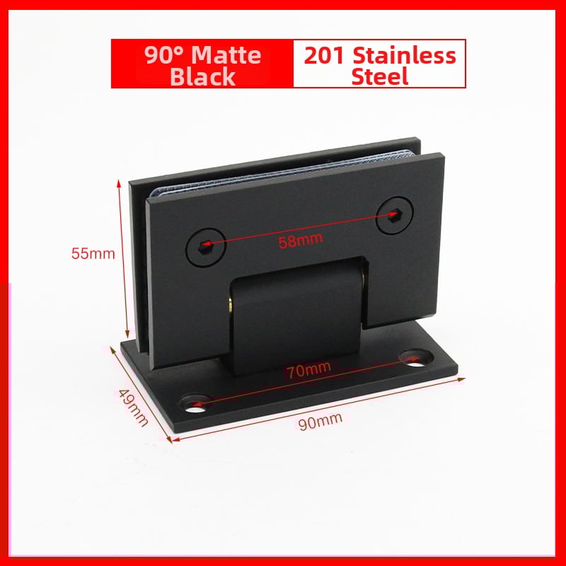 Rozsdamentes acél zuhanyajtó zsanér – 90° hegesztett csukló, 304 rozsdamentes acél, felületi permetezés, márka Keding