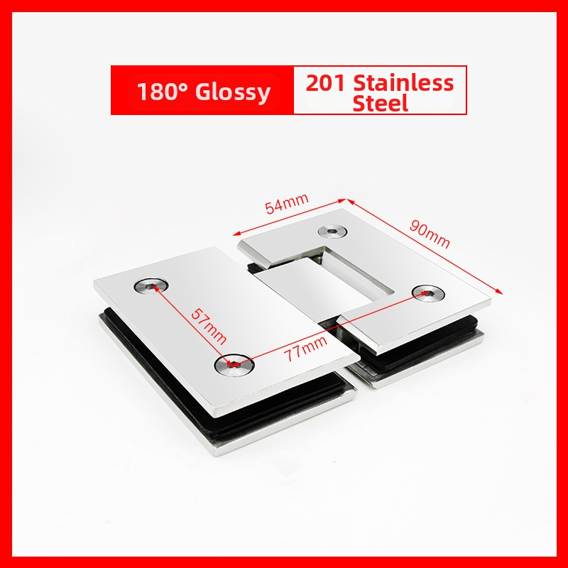 Rozsdamentes acél zuhanyajtó zsanér – 90° hegesztett csukló, 304 rozsdamentes acél, felületi permetezés, márka Keding