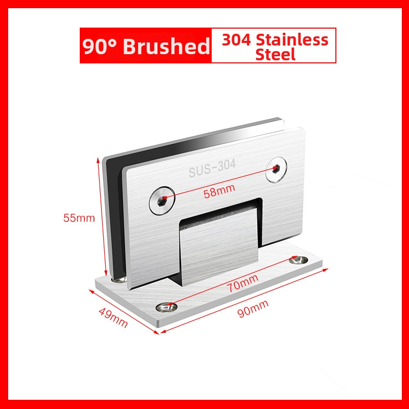 Rozsdamentes acél zuhanyajtó zsanér – 90° hegesztett csukló, 304 rozsdamentes acél, felületi permetezés, márka Keding