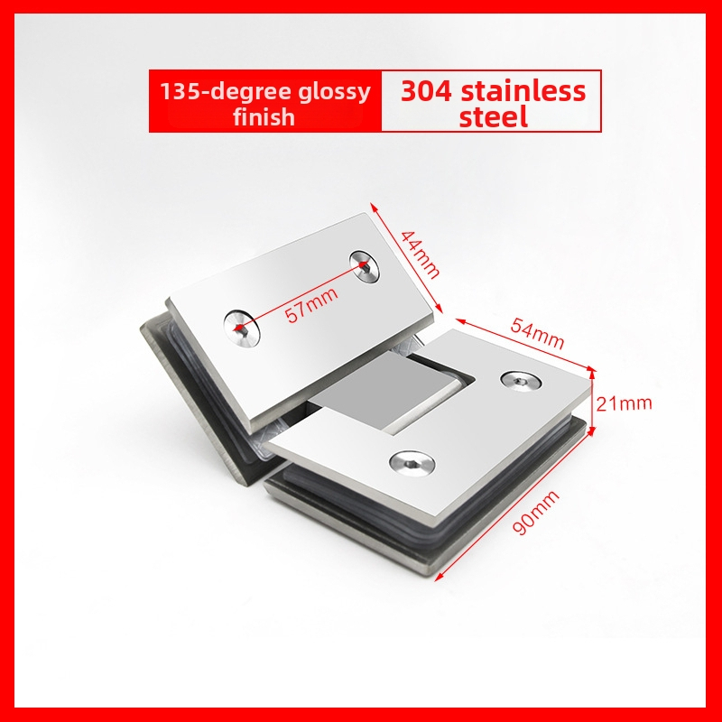 Rozsdamentes acél zuhanyajtó zsanér – 90° hegesztett csukló, 304 rozsdamentes acél, felületi permetezés, márka Keding