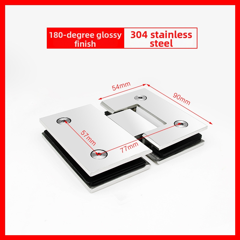 Rozsdamentes acél zuhanyajtó zsanér – 90° hegesztett csukló, 304 rozsdamentes acél, felületi permetezés, márka Keding