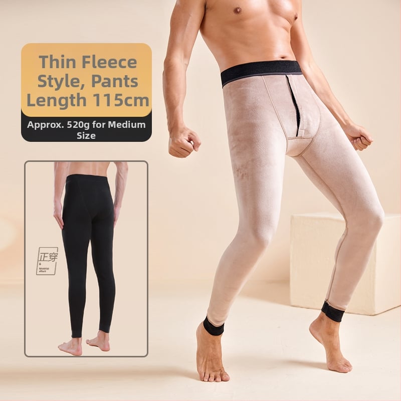 Pantaloni termici de iarnă pentru bărbați, trei straturi, căptușiți cu fleece, fără cusături, extra groși 501–600 g/m²