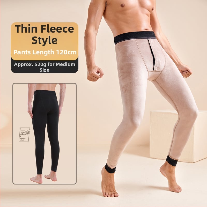 Pantaloni termici de iarnă pentru bărbați, trei straturi, căptușiți cu fleece, fără cusături, extra groși 501–600 g/m²