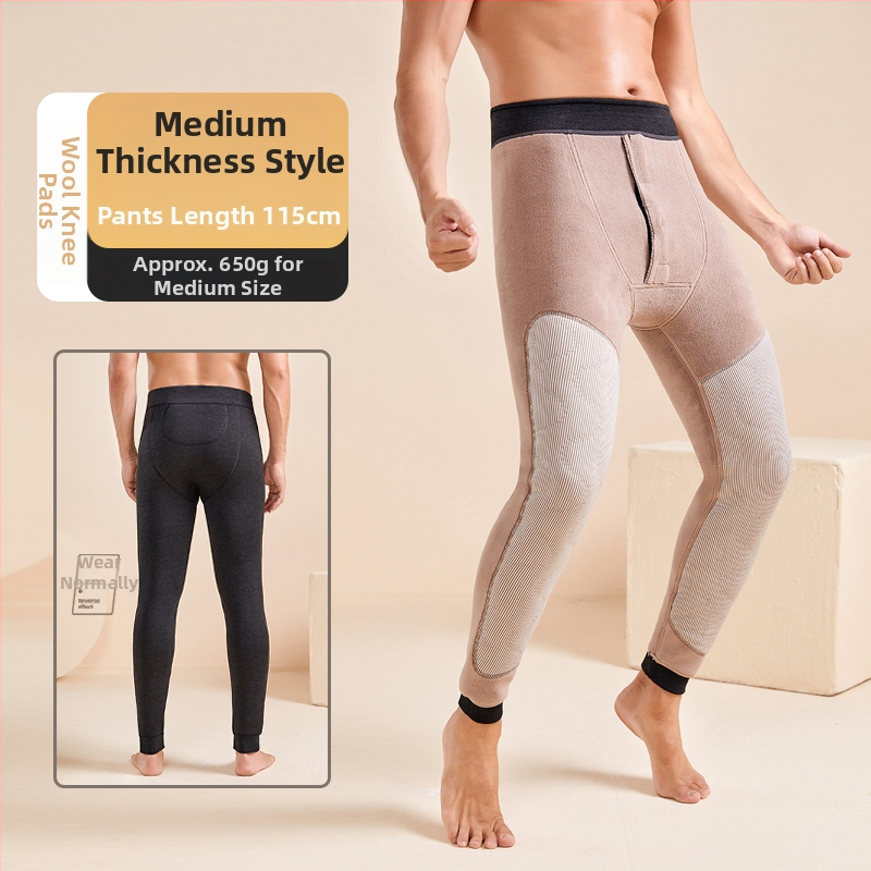 Pantaloni termici de iarnă pentru bărbați, trei straturi, căptușiți cu fleece, fără cusături, extra groși 501–600 g/m²